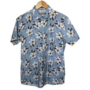 Ted Baker Men's Short Sleeve Polo Shirt Sz 3 Fits M AOP Floral Hawaiian Vacation